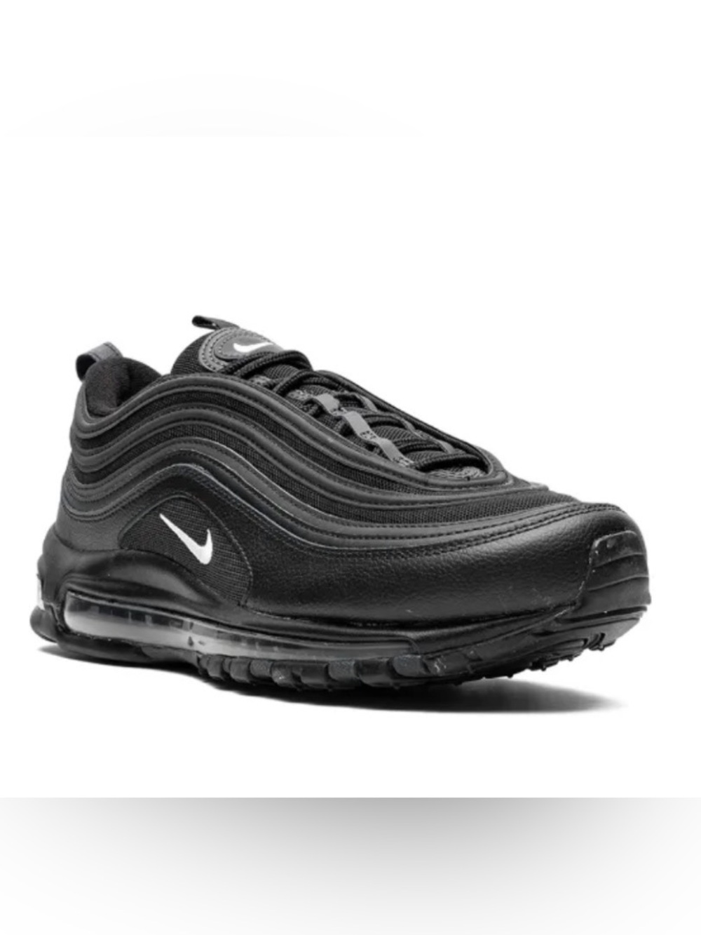 Men’s Nike Black Air Max 97 Sneaker with White Swoosh Size 9